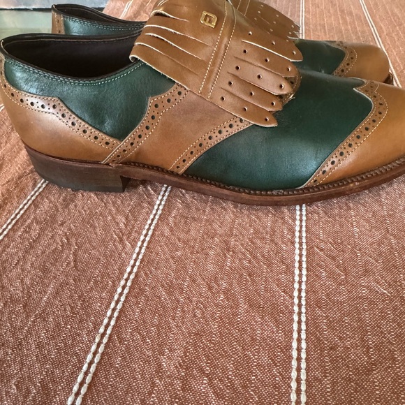 FootJoy Brown and Green Men's Oxfords - Picture 2 of 7